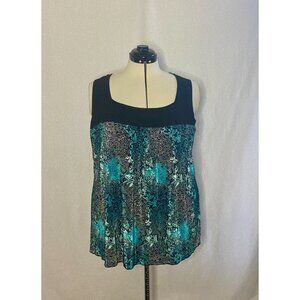 Only 9 Womens turquoise and black plus size stretchy top. Size 3X